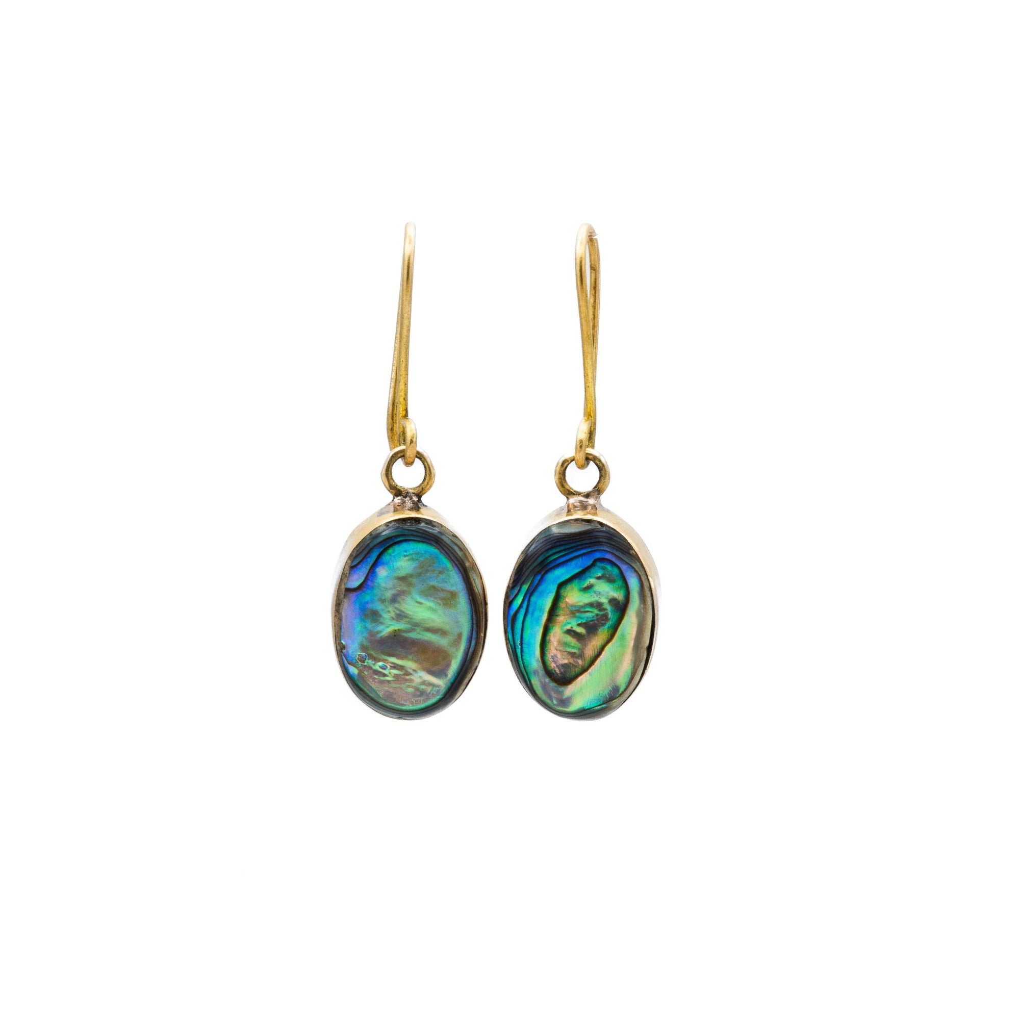 Main view of Bushra dangling Egyptian brass earrings, hand-forged with ancient-inspired design