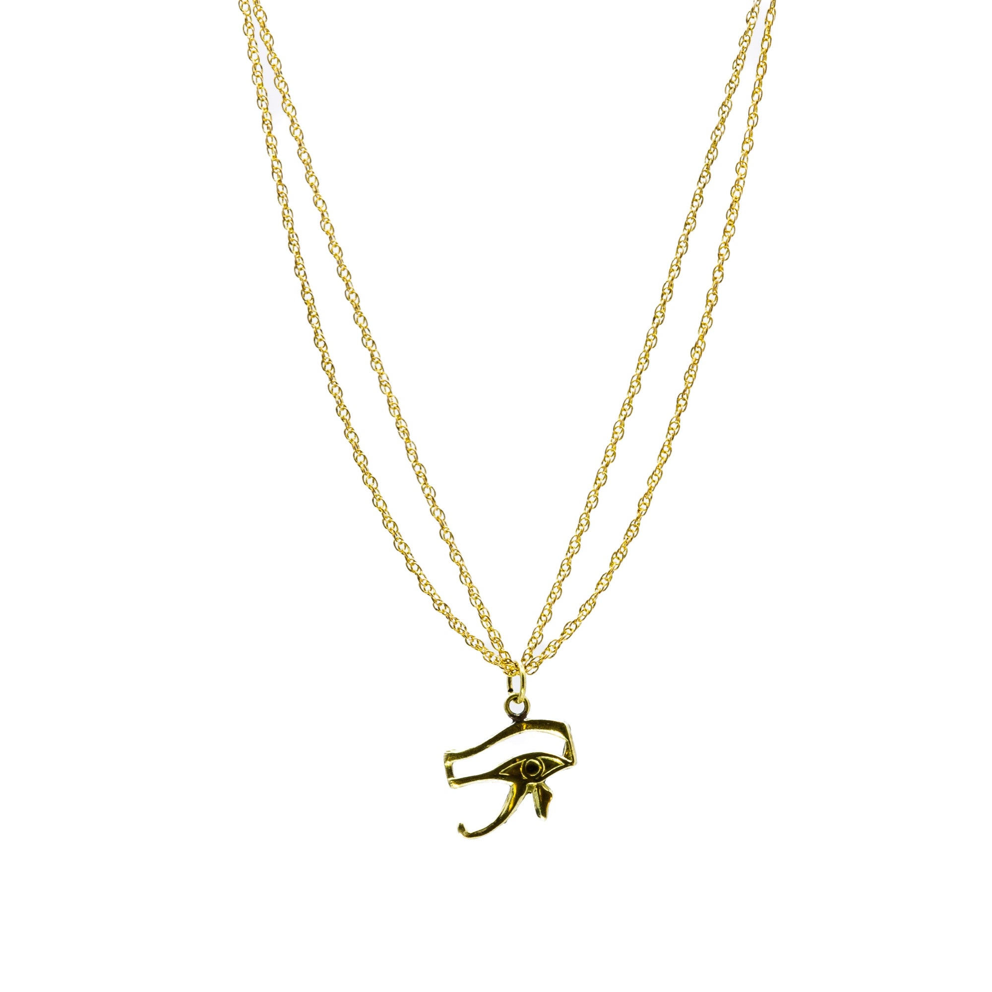 Mawada signature raw brass chain necklace, adjustable 40/45cm, handmade in Old Cairo with natural antique finish