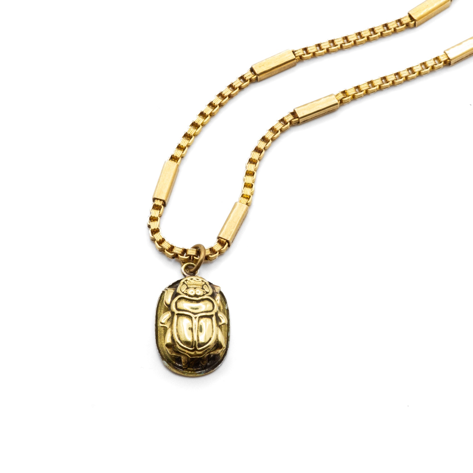 Main view of Zahra sweeping Egyptian brass necklace, adjustable 40/45cm, handmade in Old Cairo